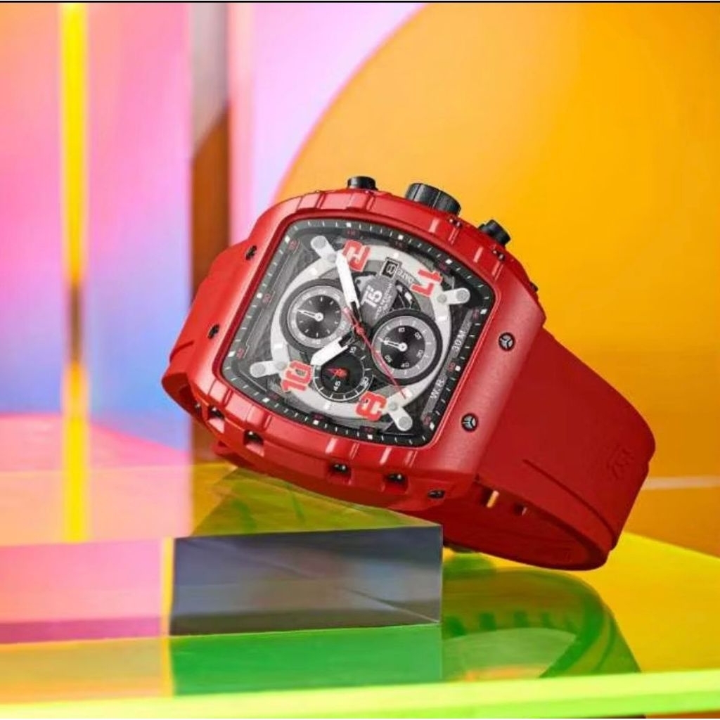 JAM TANGAN PRIA ORIGINAL T5 3984 CHRONOGRAPH RUBBER STRAP MODEL MEWAH D