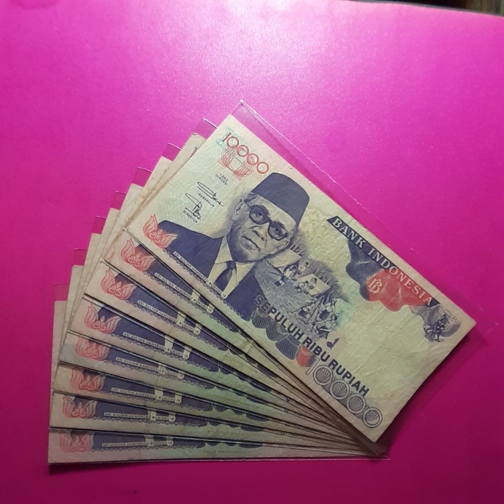 uang kuno 10000 rupiah hamengku tahun 1992