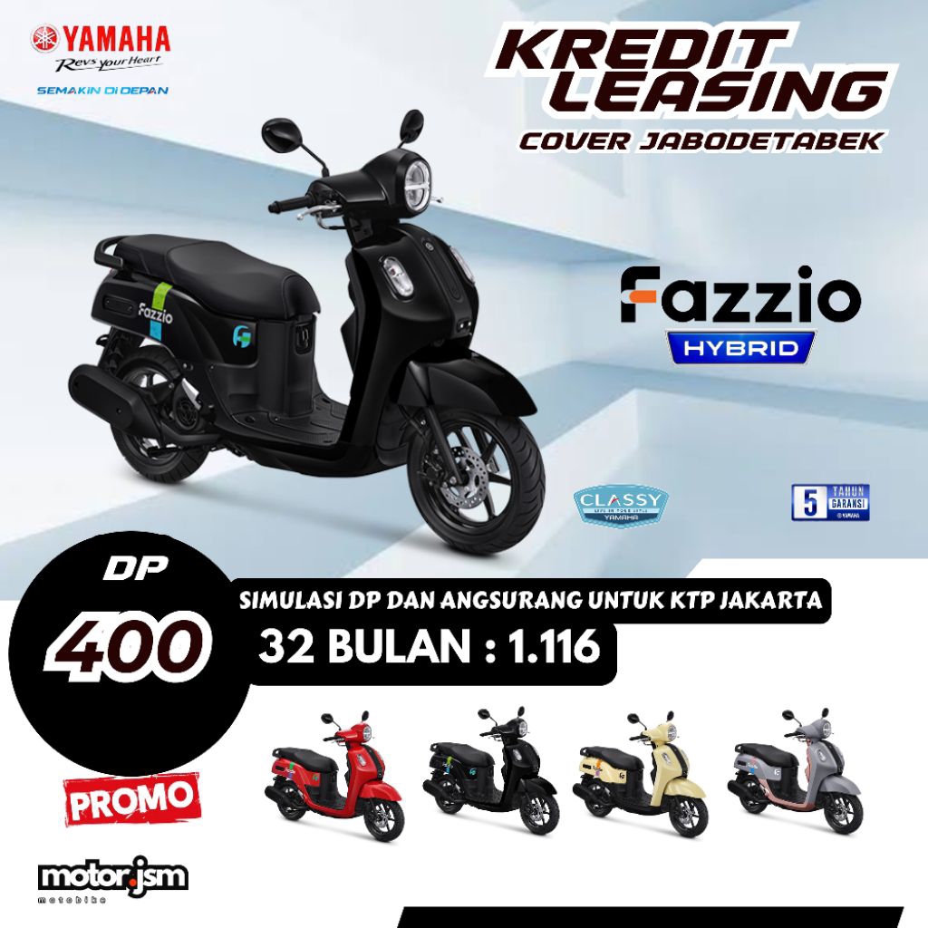 DP Motor Yamaha Fazzio Hybrid Kredit Leasing Jakarta Bekasi Depok Tangerang