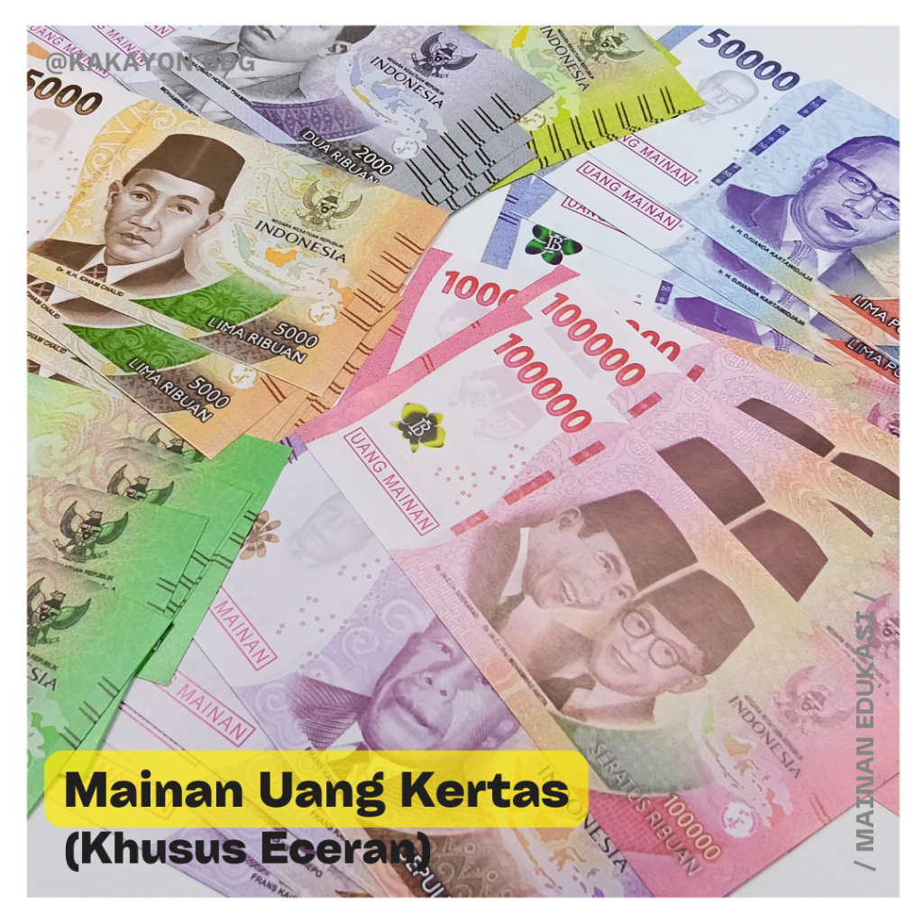 Mainan Uang-Uangan Kertas (KHUSUS ECERAN) Gambar Renceng Seperti Asli