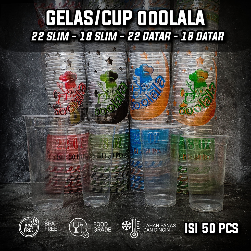 GELAS 22 SLIM/DATAR 22Oz GELAS PLASTIK ES TEH JUMBO