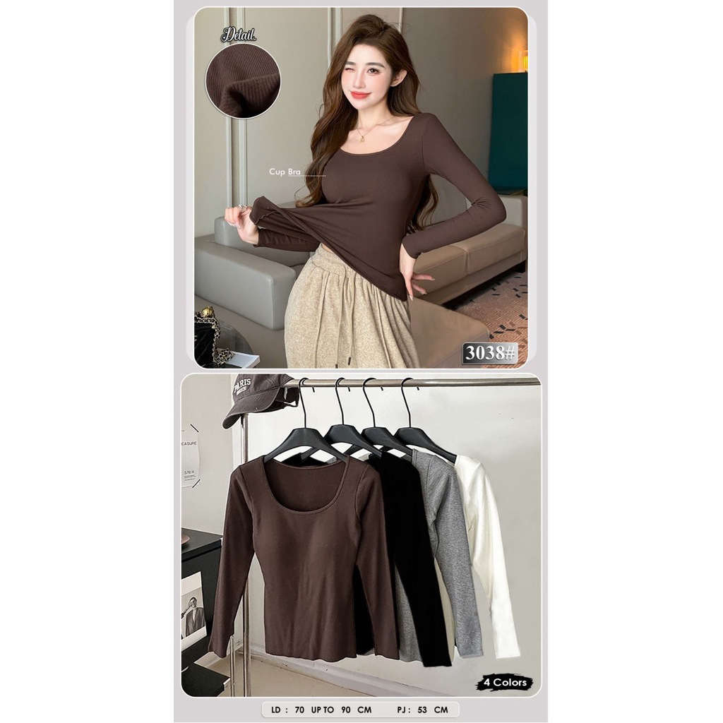 kaos pj wanita + cup bra