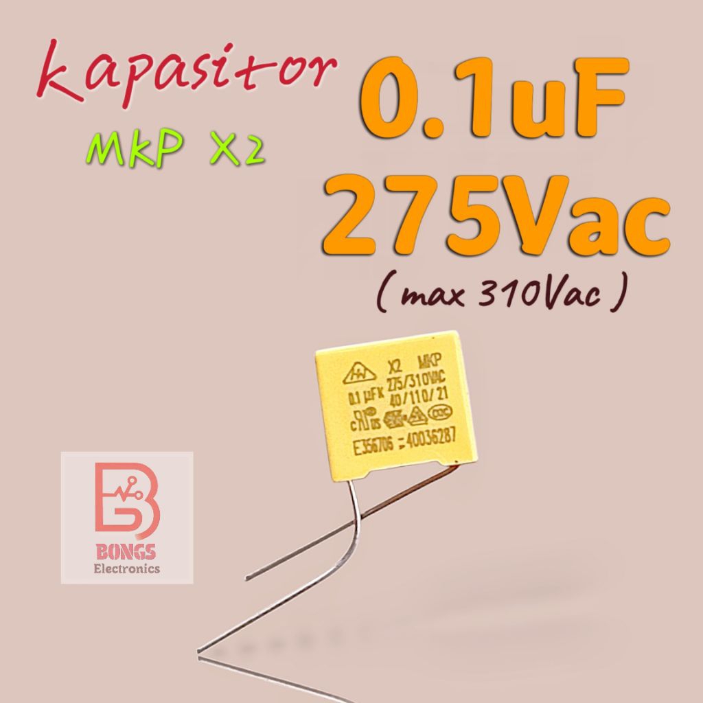 0.1uF 275Vac X2 /100nF 275Vac X2 MKP( Max 310Vac )