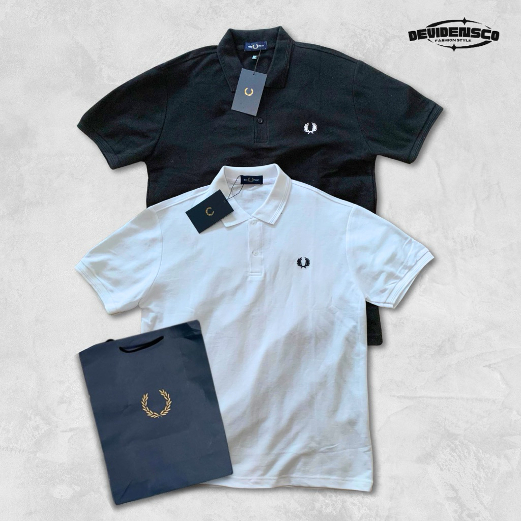 Polo Shirt Pria FP Polos Motif 02 Hitam & Putih