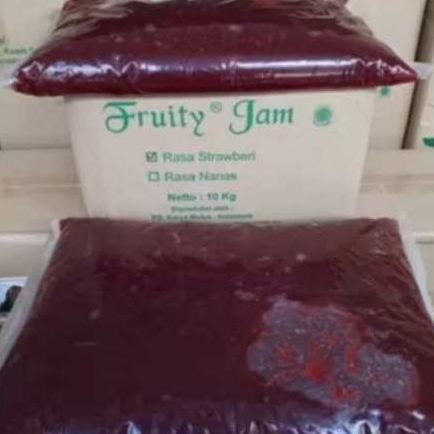1 dus selai strawberry fruity jam 10kg