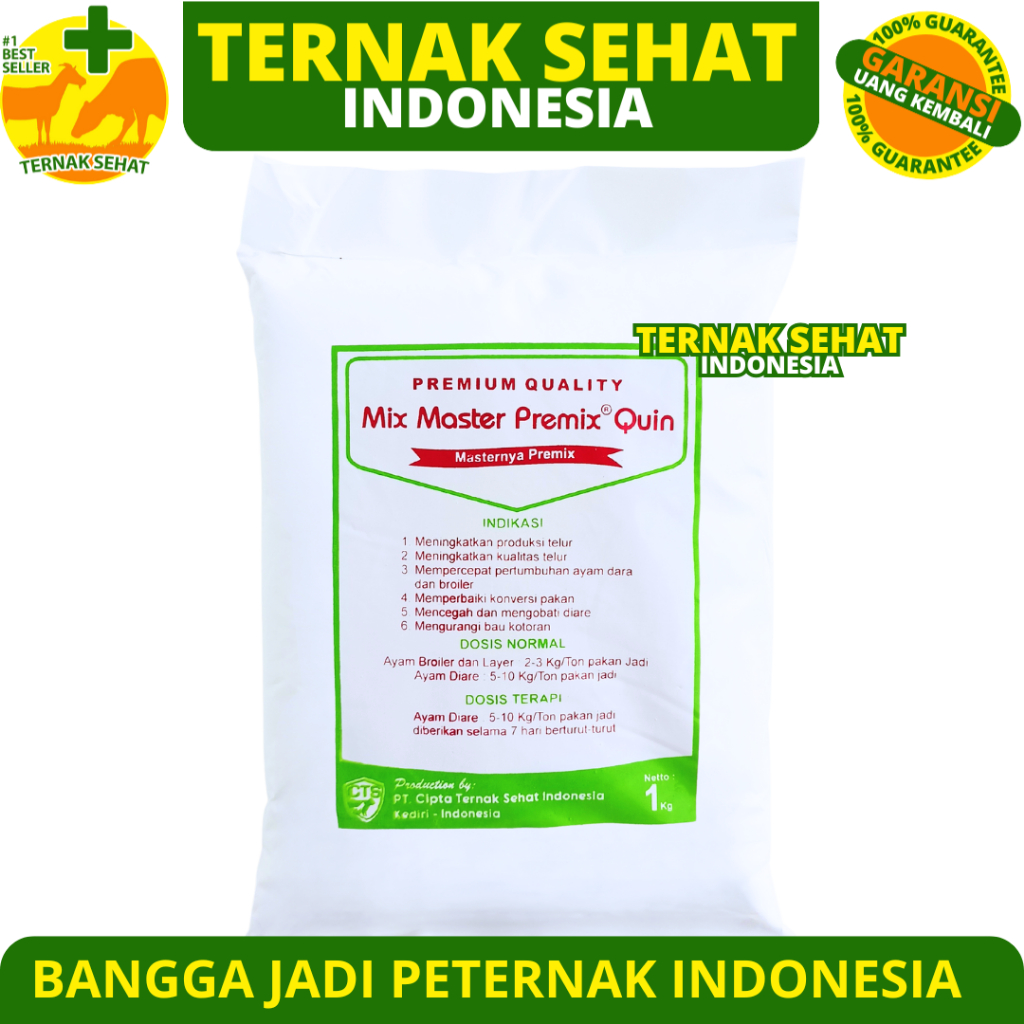 MIX MASTER PREMIX QUIN 1 KG - Olaquindox Agp Pemacu Pertumbuhan & Penambah Berat Badan Ayam & Babi