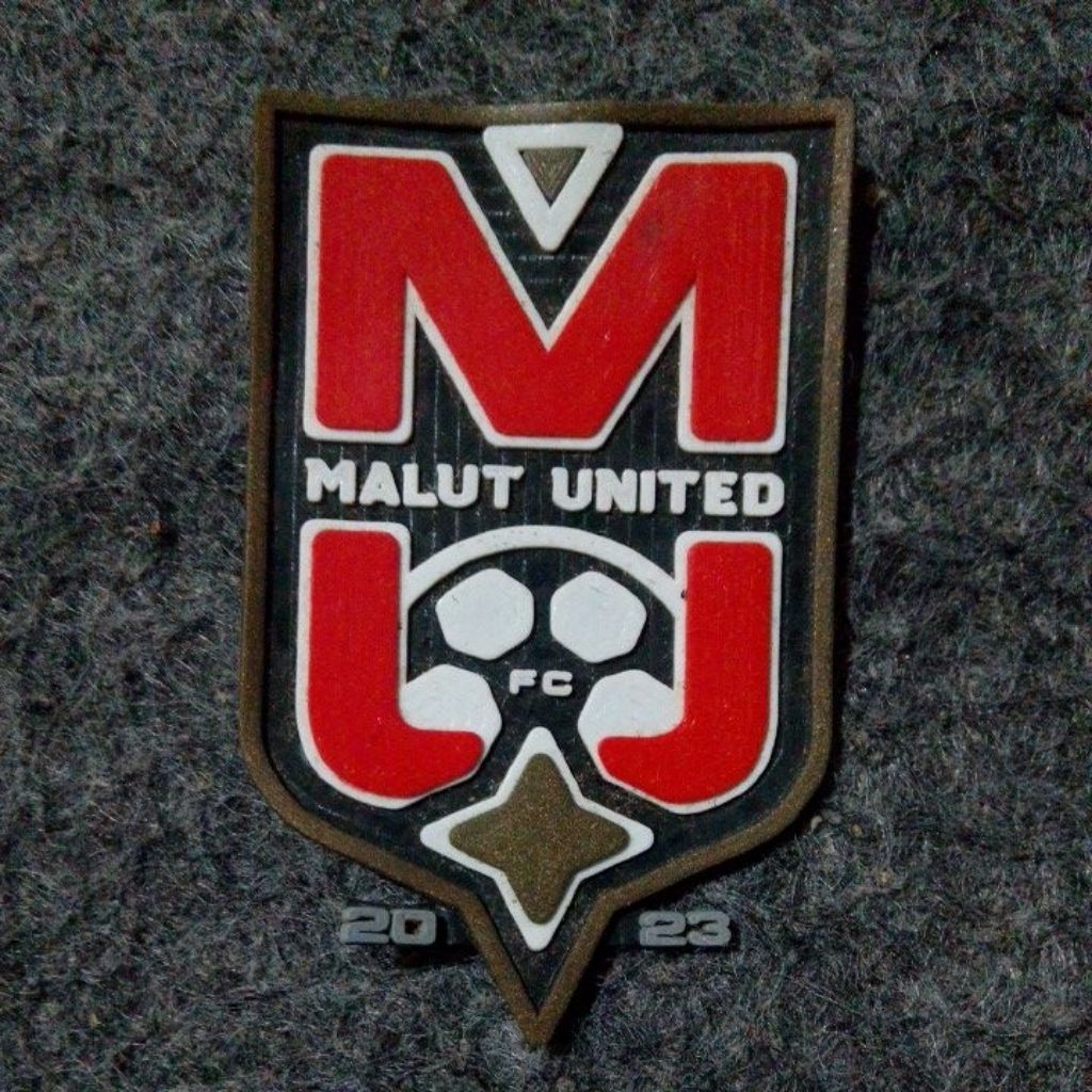 logo patch rubber Malut united ,terbuat dari karet