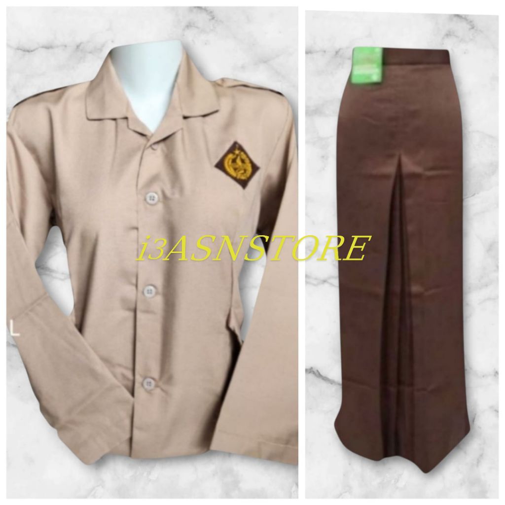 setelan  seragam sekolah SMP/SMA Rok SPAN Pramuka & baju pramuka panjang perempuan