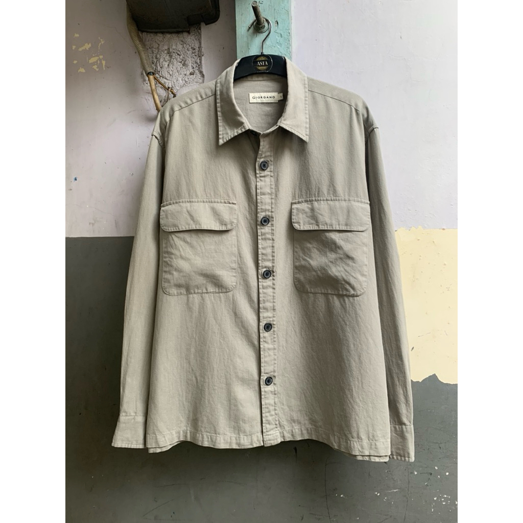 kemeja pria giordano lengan panjang preloved