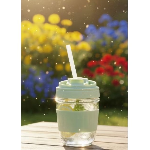 Gelas+Penutup +Sedotan