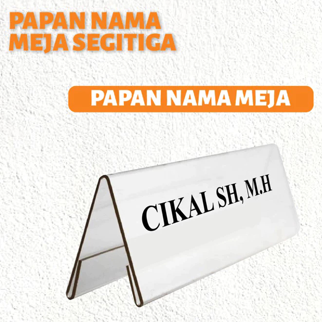 Papan Nama Meja Akrilik Akrilik Papan Nama Meja Panitia Display Kantor Tipe Segitiga