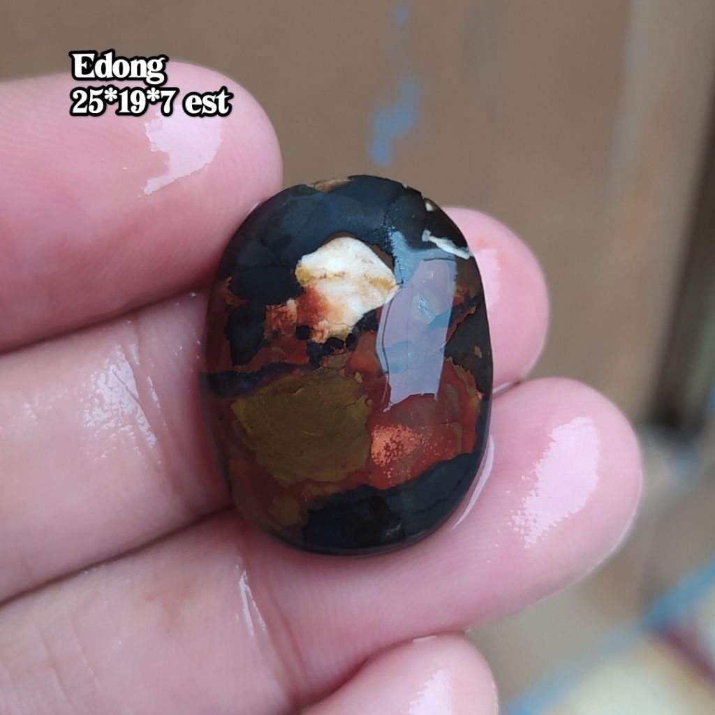 Batu Pancawarna Garut Edong Asli - Batu akik langka, bahan polkas