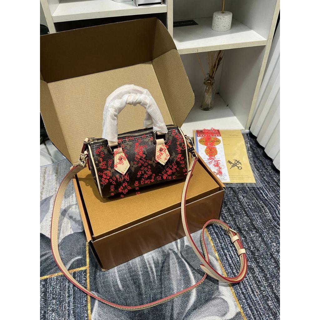 Cherrybag Store II Tas Speedy Selempang Wanita Monogram Mini Uk16cm Free box doubleII Bags Premium Q