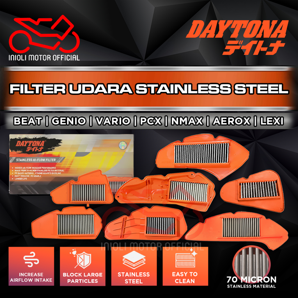 FILTER UDARA STAINLESS DAYTONA 5566 5567 5569 5571 5572 5574 5575 KZL K44 K16 K93 K1Z K2S K3V KZR K3