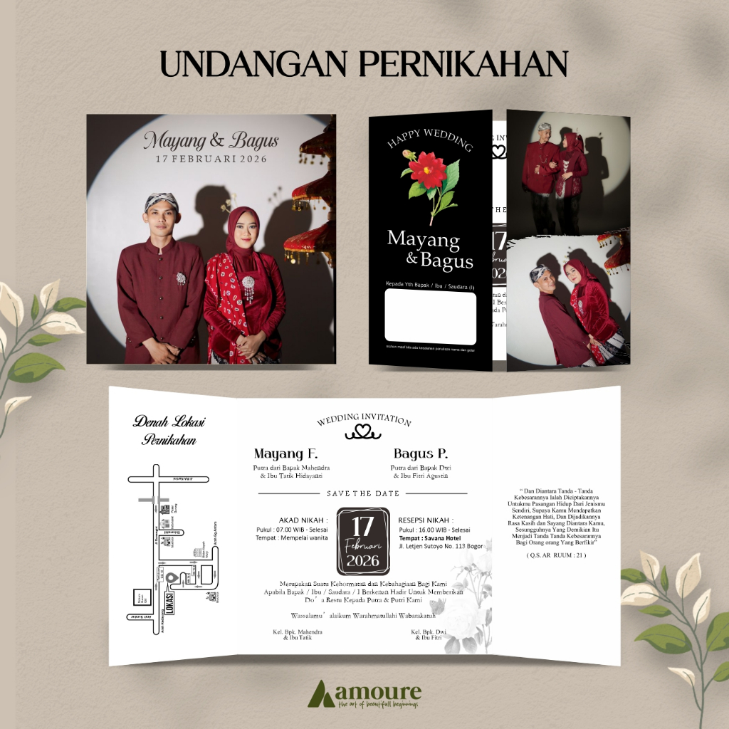 Undangan Pernikahan Elegant / Undangan Pernikahan Elegant Custom Murah