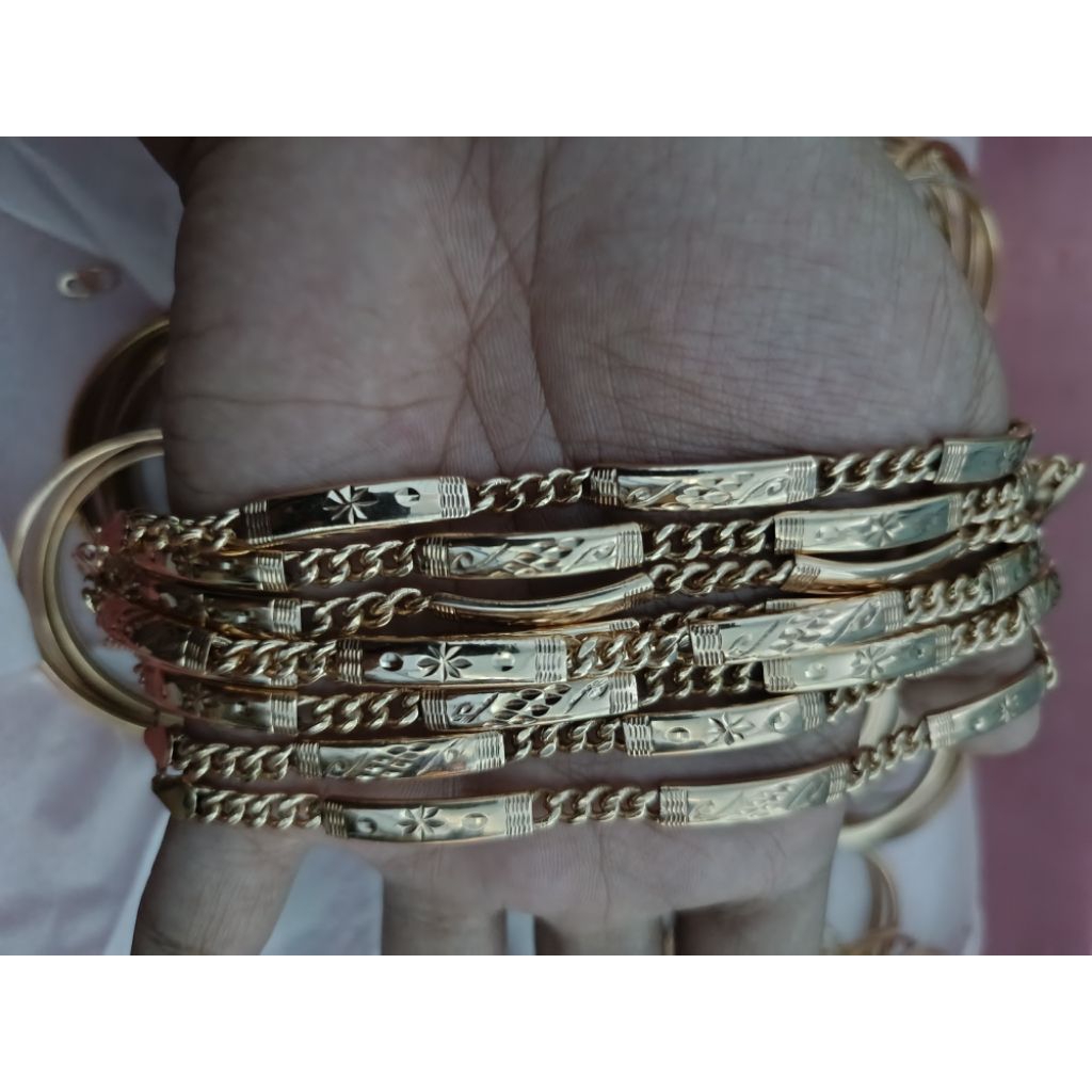 gelang rantai plat 4 darai bahan swasa