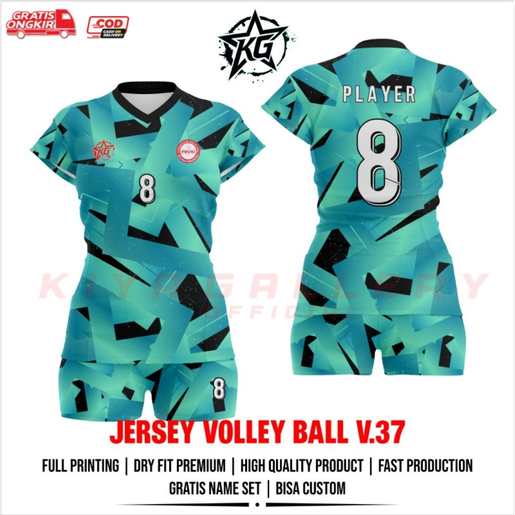 JERSEY BAJU VOLI WANITA V.37 FULL PRINTING GRATIS NAMA DAN NOMOR