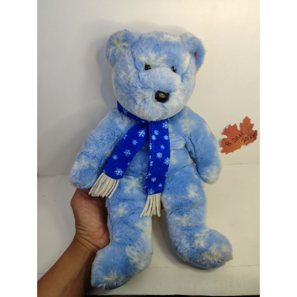 boneka ty beanie buddies 1999 holiday vintage blue baby bear uk besar
