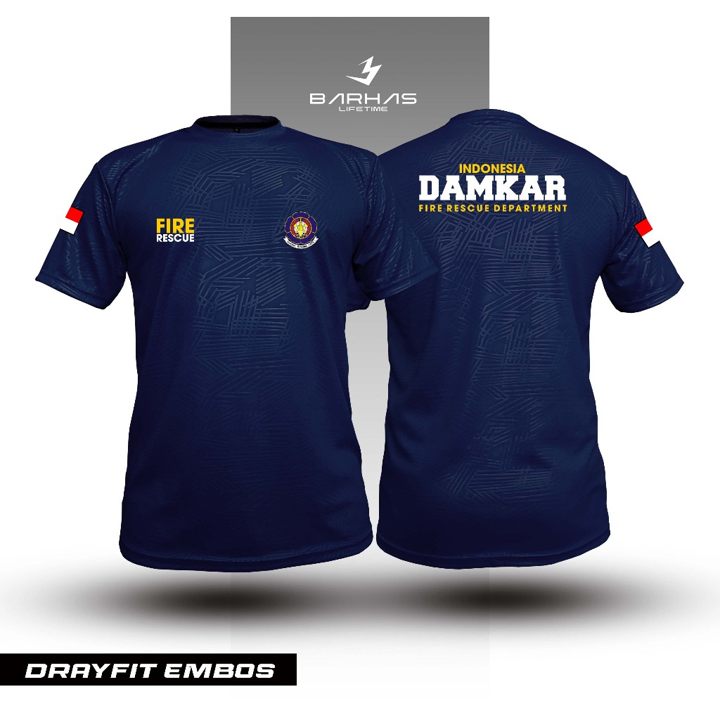 KAOS DAMKAR / KAOS DRAYFIT EMBOS DAMKAR / KAOS DAMKAR RESCUE TERBARU