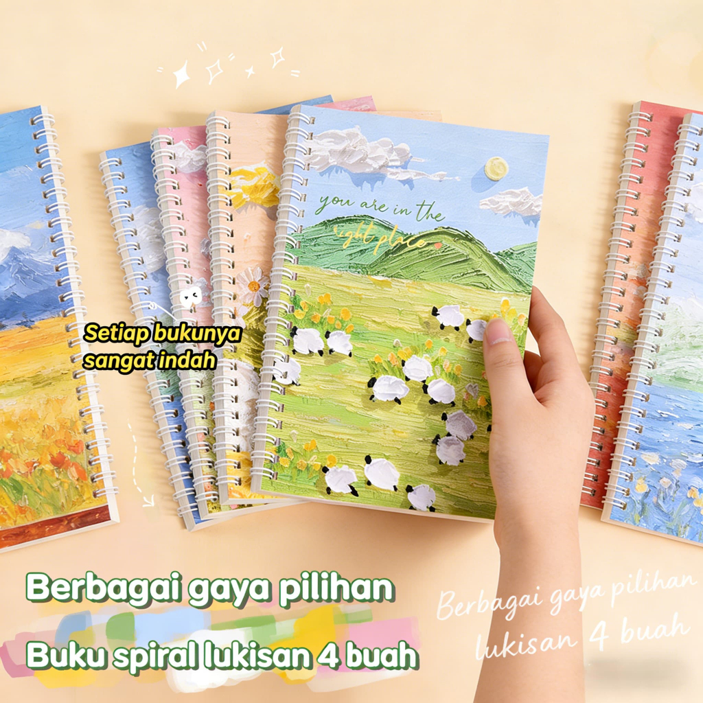 Buku Catatan Spiral A5 Kanvas--Buku Tugas Sekolah, Buku Diary Lucu & Hadiah untuk Anak dan Pelajar