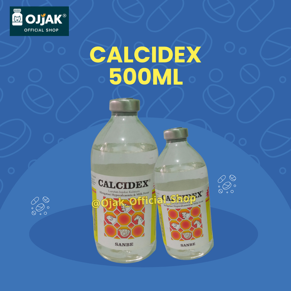 Calcidex Sanbe 500 ml - Larutan Injeksi Kalsium Hewan Ternak Sapi Kambing