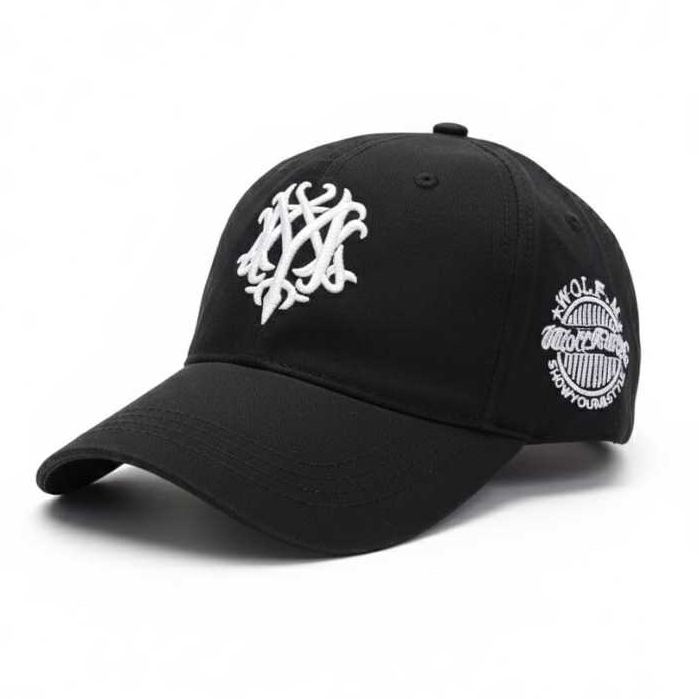 Topi Baseball Cap Wolf-M Unisex Korean Style Topi Bordir Wolf Pria Wanita Dewasa Premium Termurah