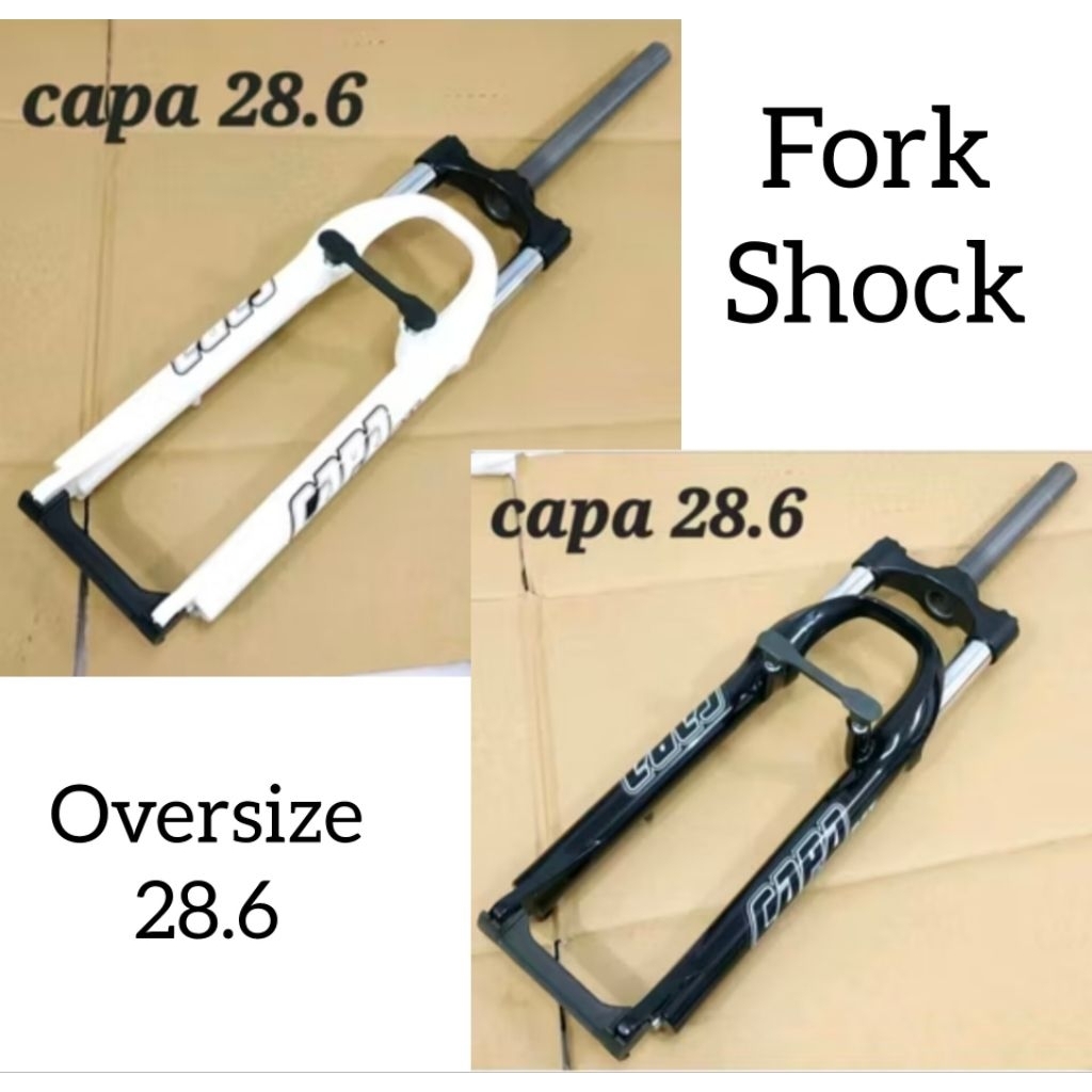 fork shock mtb 26 OS 28.6 rst Capa putih hitam