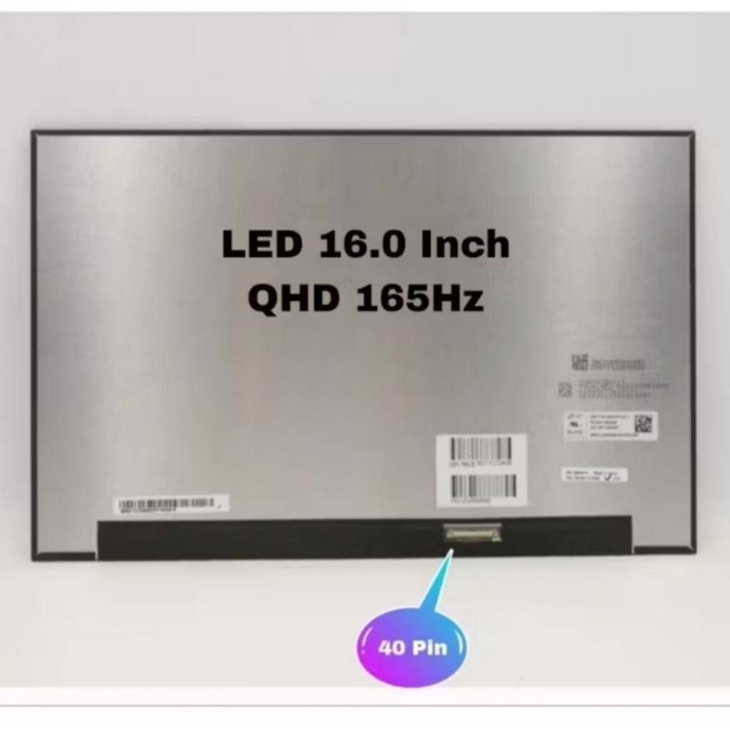 Layar LED LCD Laptop Acer Predator Triton 500 SE PT516-51s 16.0 Inch 40 PIN QHD 165Hz