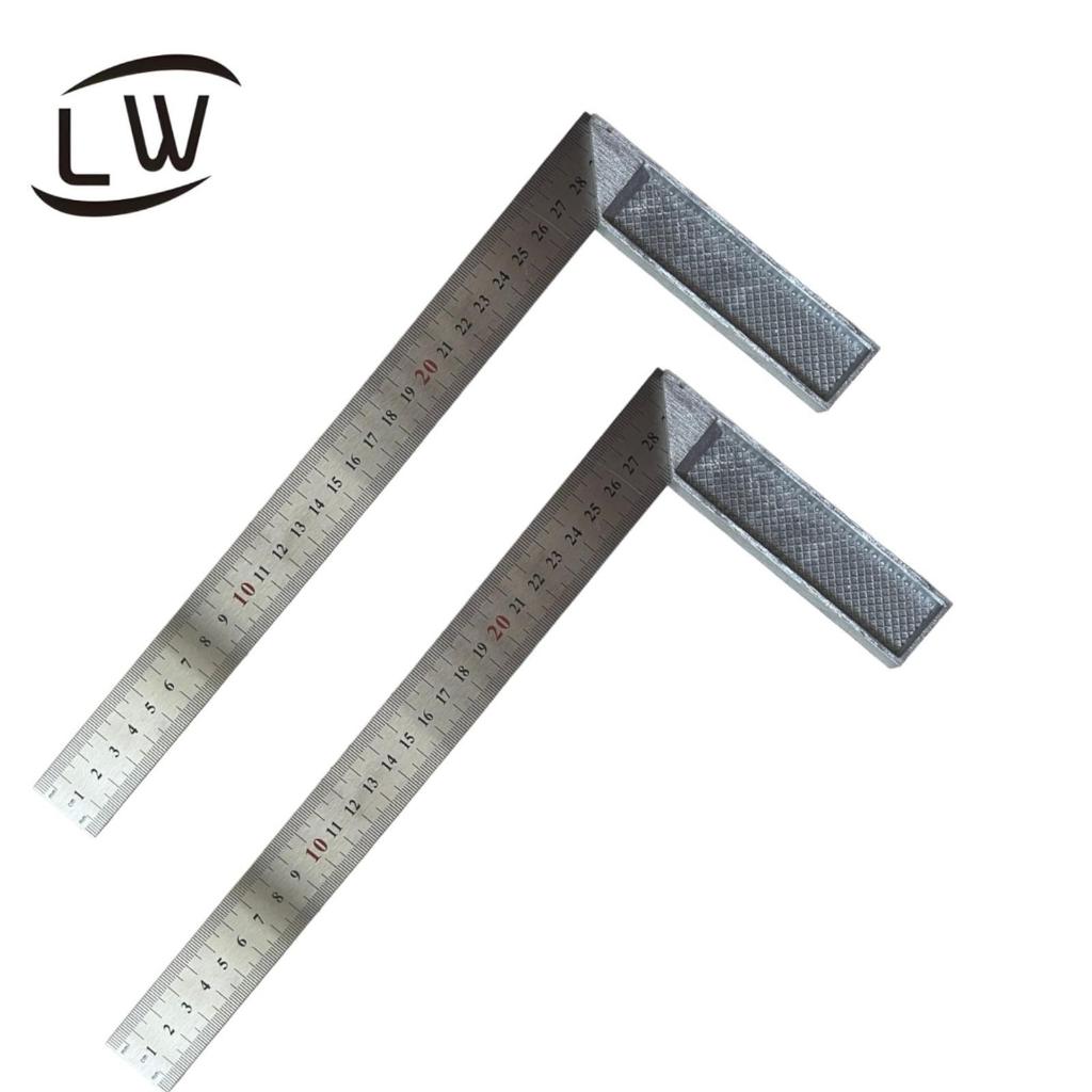 PENGGARIS SIKU BESI TUKANG MISTAR RULER BENTUK L 300mm