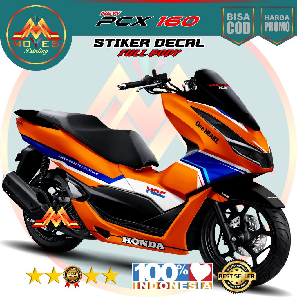 cod. Stiker Lis Bodi Motor Pcx 160 Tahun 2021 Sampai 2024 Full Body HRC