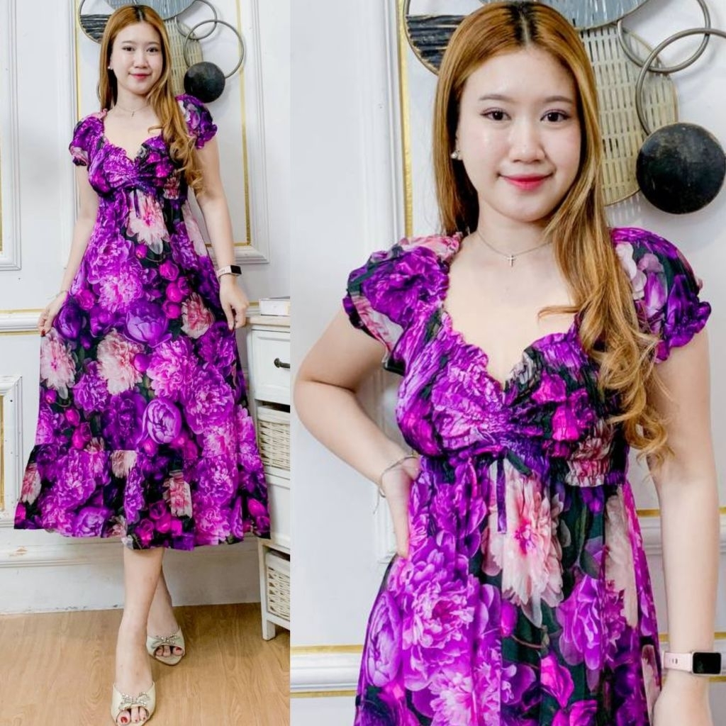 daster bali panjang serut dada kerut camila