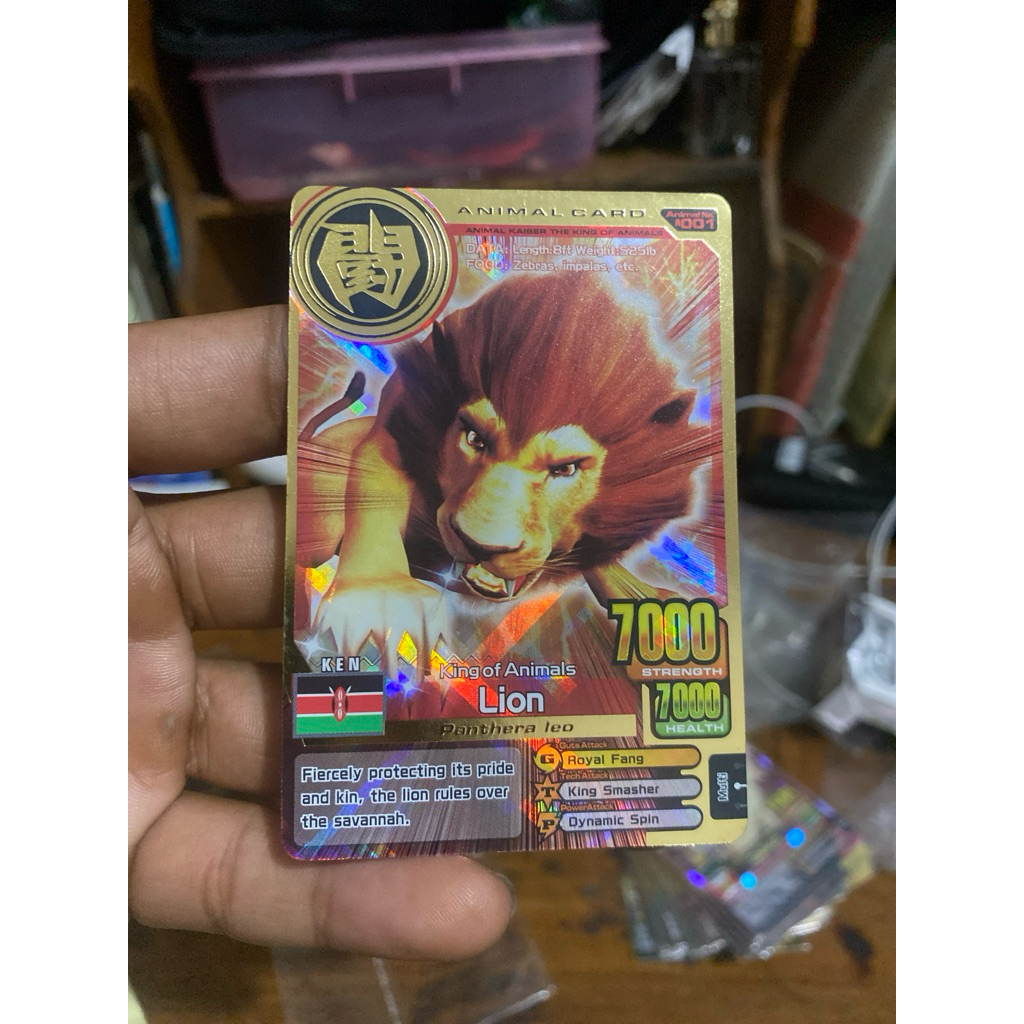 Kartu Animal Kaiser, LION, Animal Card 001, Ver.1, Ori Namco (LANGKA)