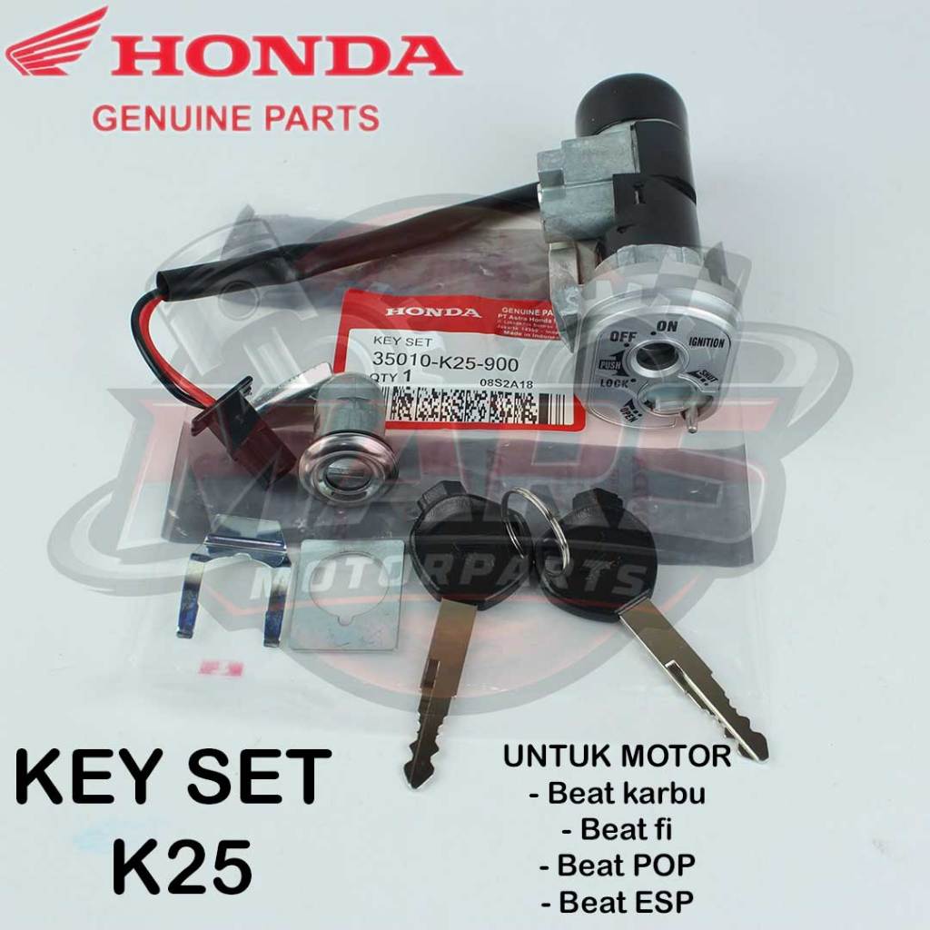 Kunci Kontak Honda K25 Konci Motor Set Beat Karbu Beat FI Beat ESP Key Set Kualitas Asli Original AH