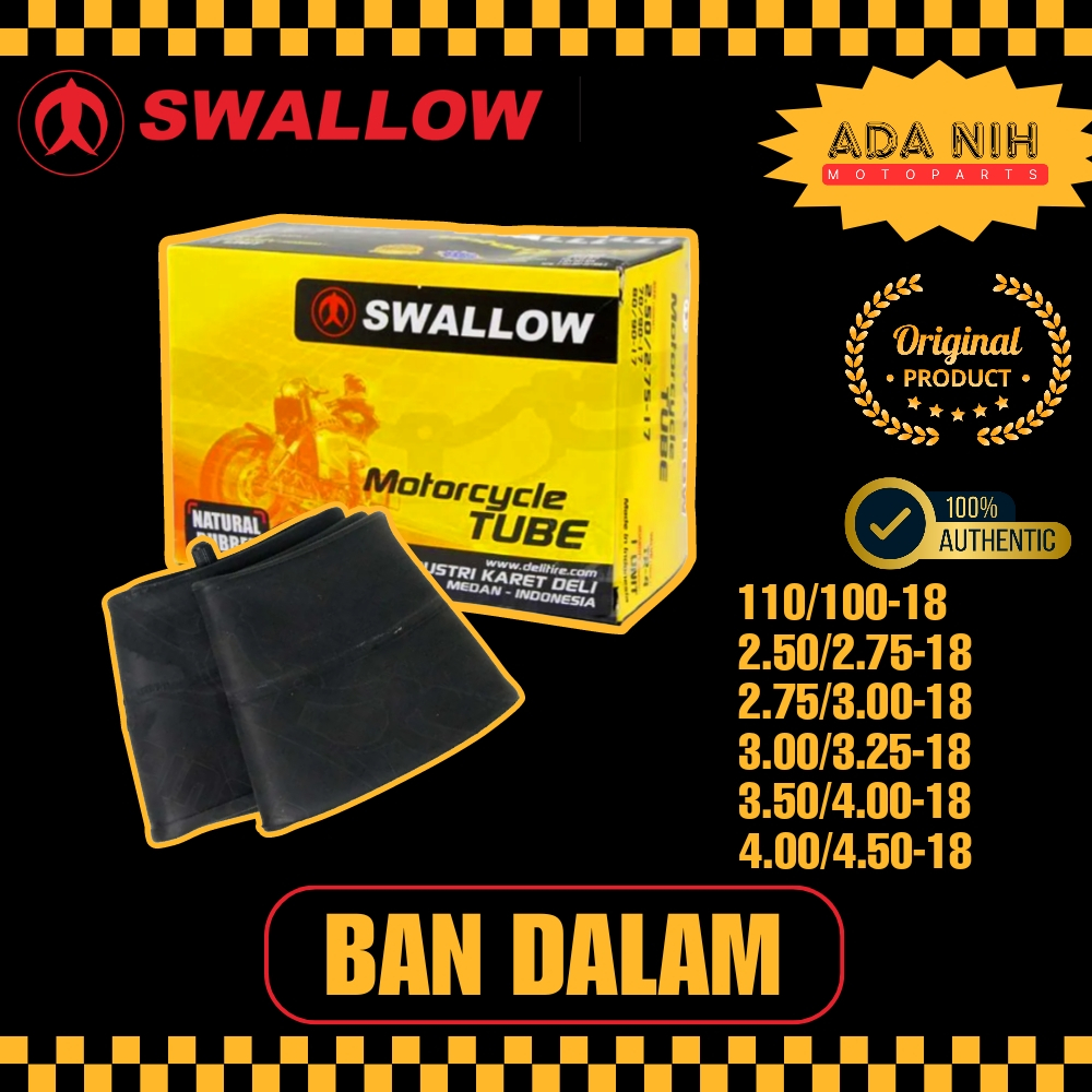 BAN DALAM SWALLOW MOTOR CUSTOM RING 18 UKURAN 2.50/2.75-18 | 2.75/3.00-18 | 3.00/3.25-18 | 3.50/4.00