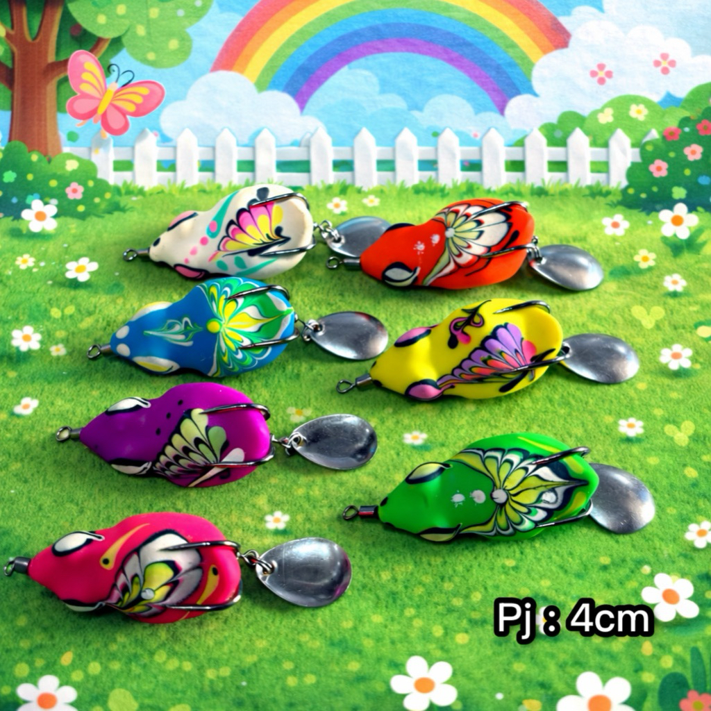 GROSIR CASTING UMPAN KODOK GABUS SOFT FROG - BUTTERFLY BEBEK 4CM