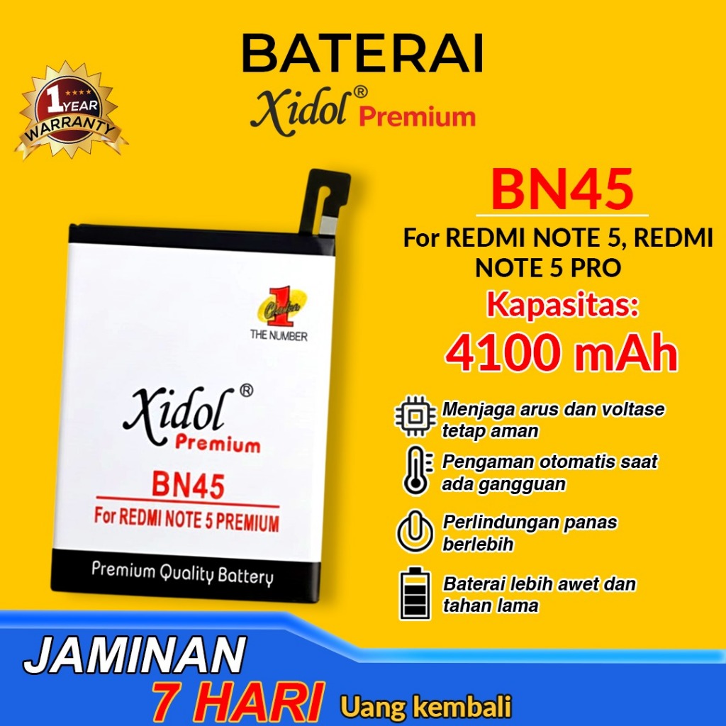 BATERAI IDOL XIAOMI REDMI NOTE 5 NOTE 5 PRO BN45 BATTERY BATRE PREMIUM