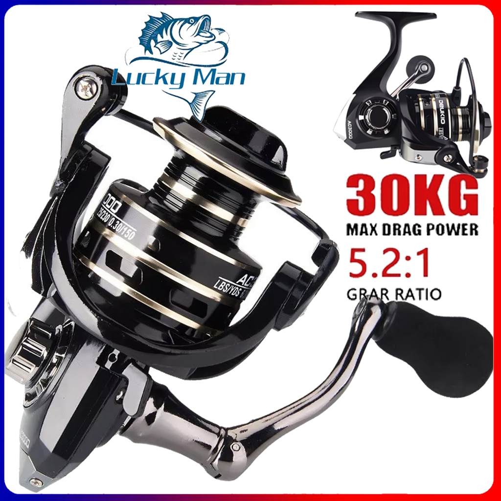 LUCKY MAN reel pancing reel pancing full besi Max Drag 30kg reel pancing full besi alat pancing