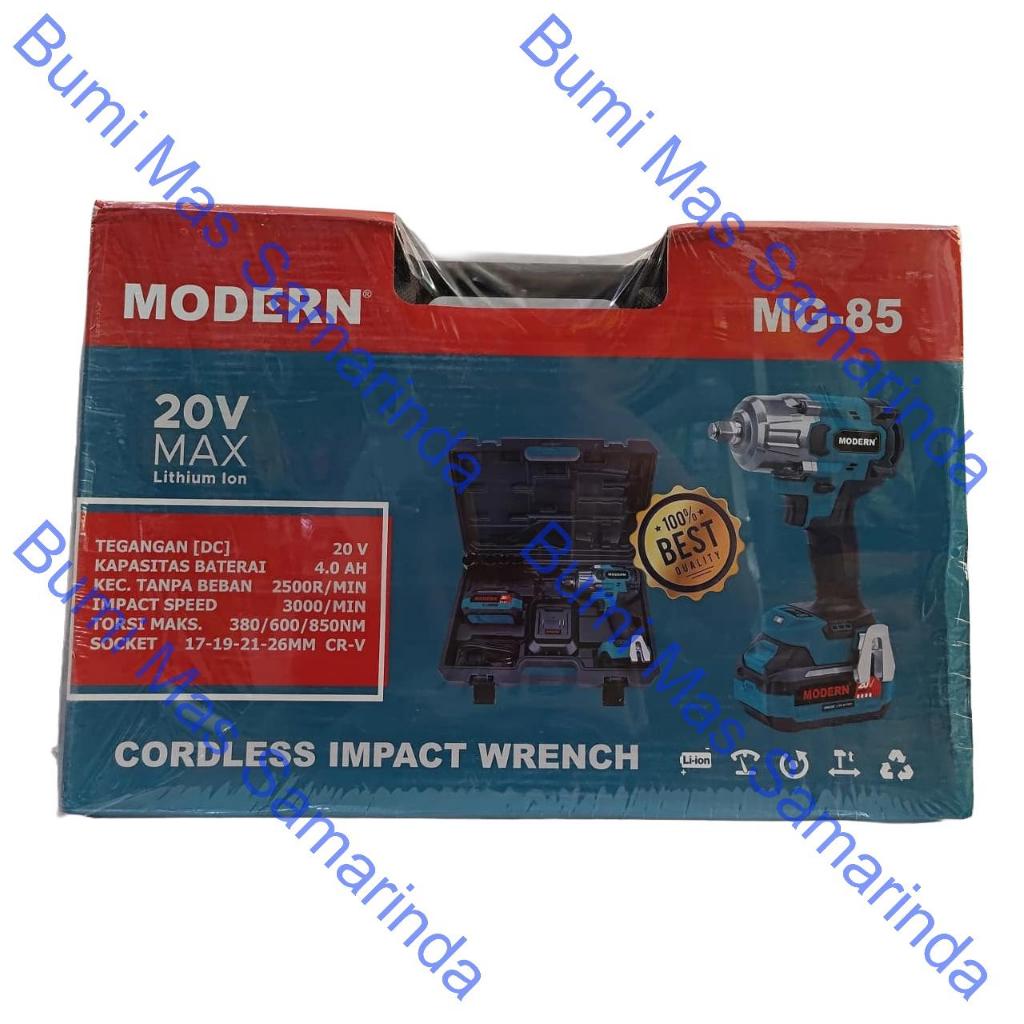 Impact Wrench CORDLESS MODERN MG-85 Brushless / Mesin Bor Impact Impek Pembuka Buka Baut