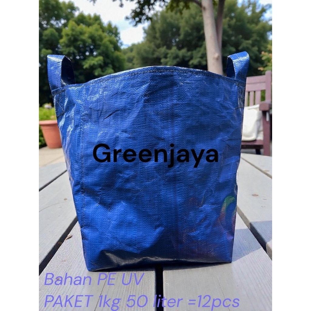 planter bag biru paket 1kg 12,22,32,50,75,100 liter premium kuat tahan cuaca