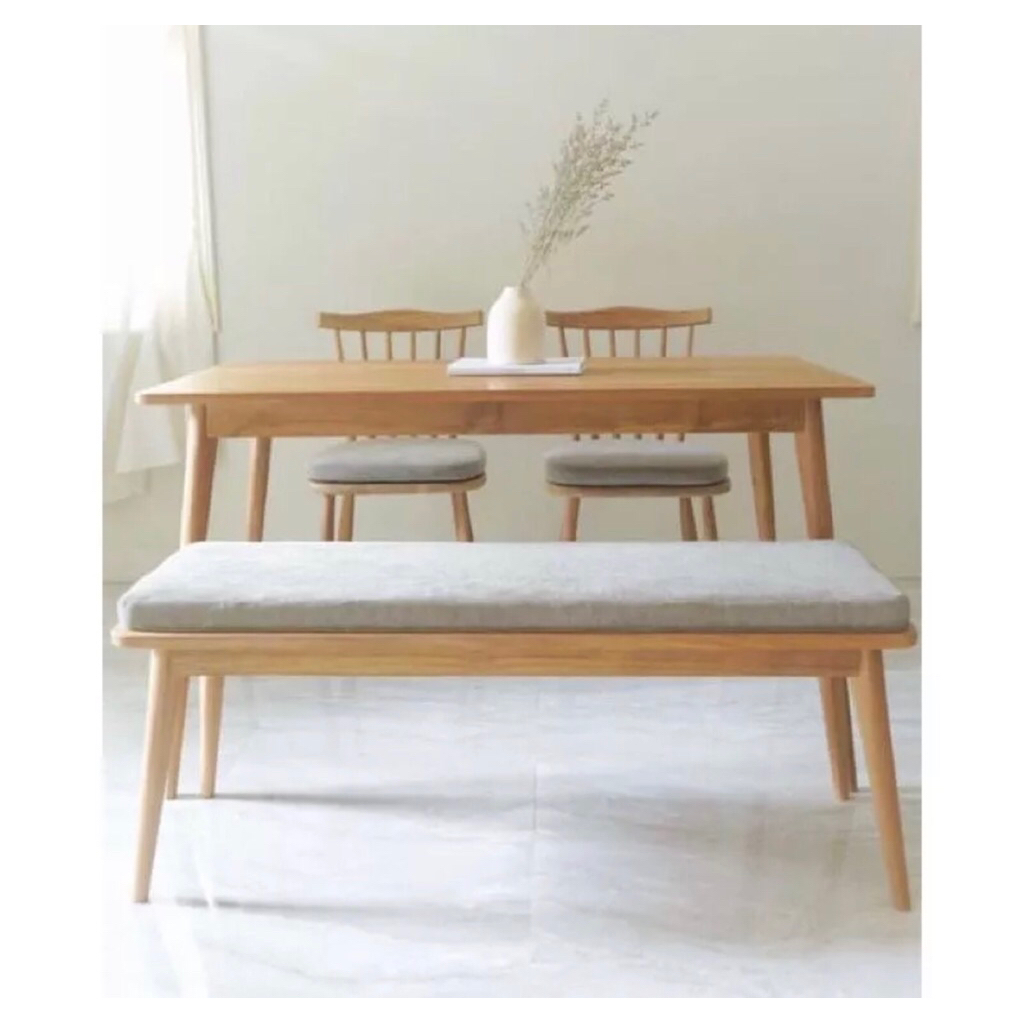 SET MEJA MAKAN / Meja makan minimalis /meja makan kayu jati / meja makan korea
