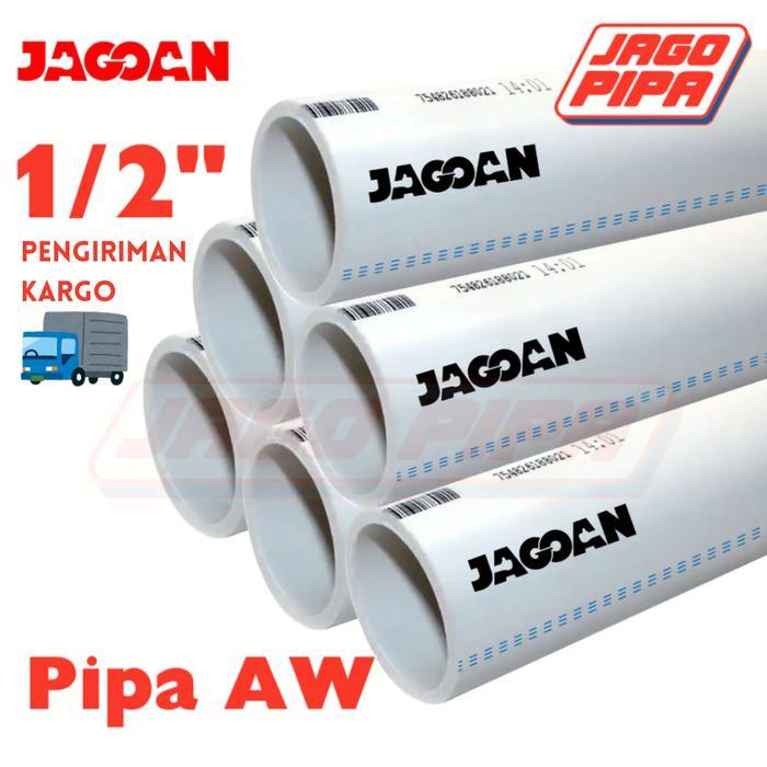 Jagoan Pipa AW 1/2" MOF FULL 4 METER PVC Air Bersih Paralon Putih Pralon 1/2 Inch