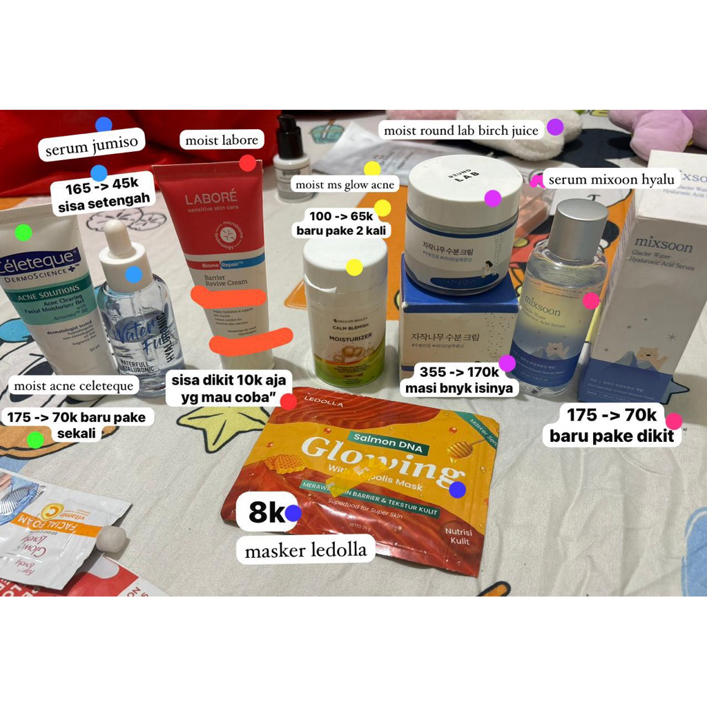 Prelove skincare moist round lab, serum jumiso, serum mixoon, moist celeteque, moist ms glow, ori pe