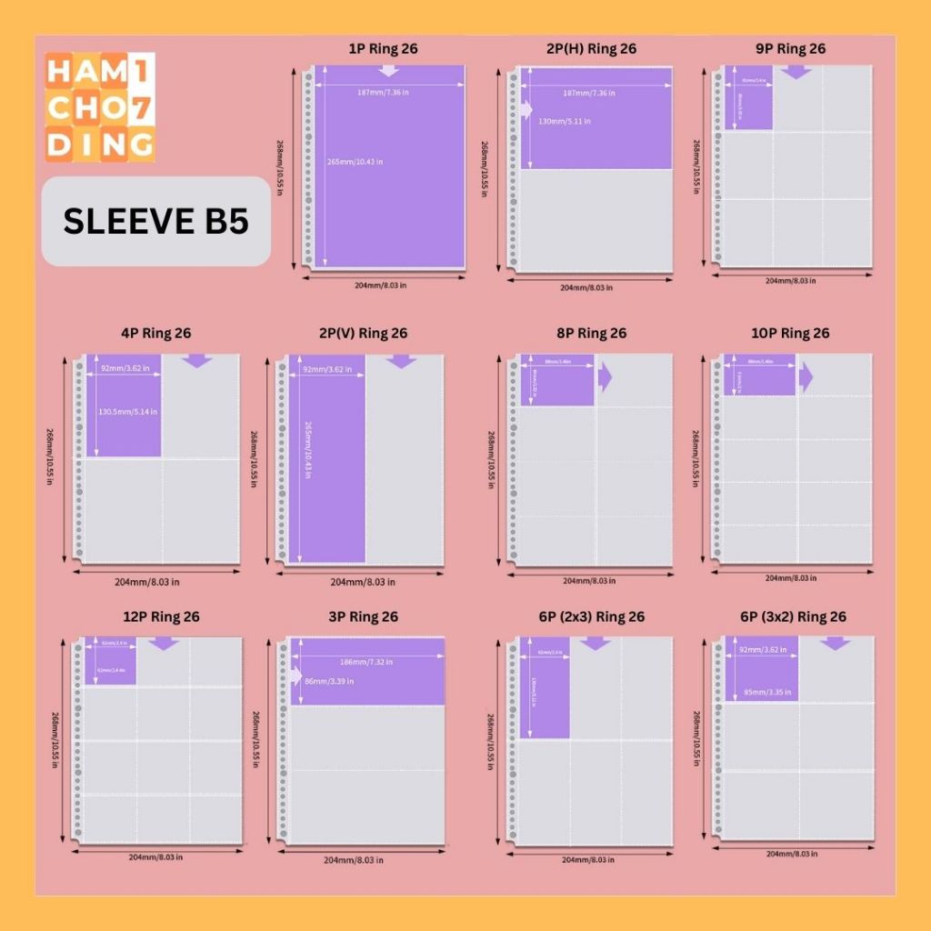 [SLEEVE B5 [1 PAK/10pcs]] Sleeve Photocard Photo B5 Ring 26