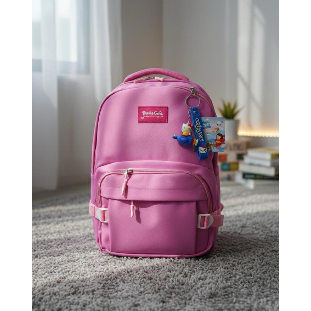 Tas Ransel Rivoly Viral Korea 17707 SI SD SMP SMA Tas Cowok Bintang Aloes Tas Boneka Beruang