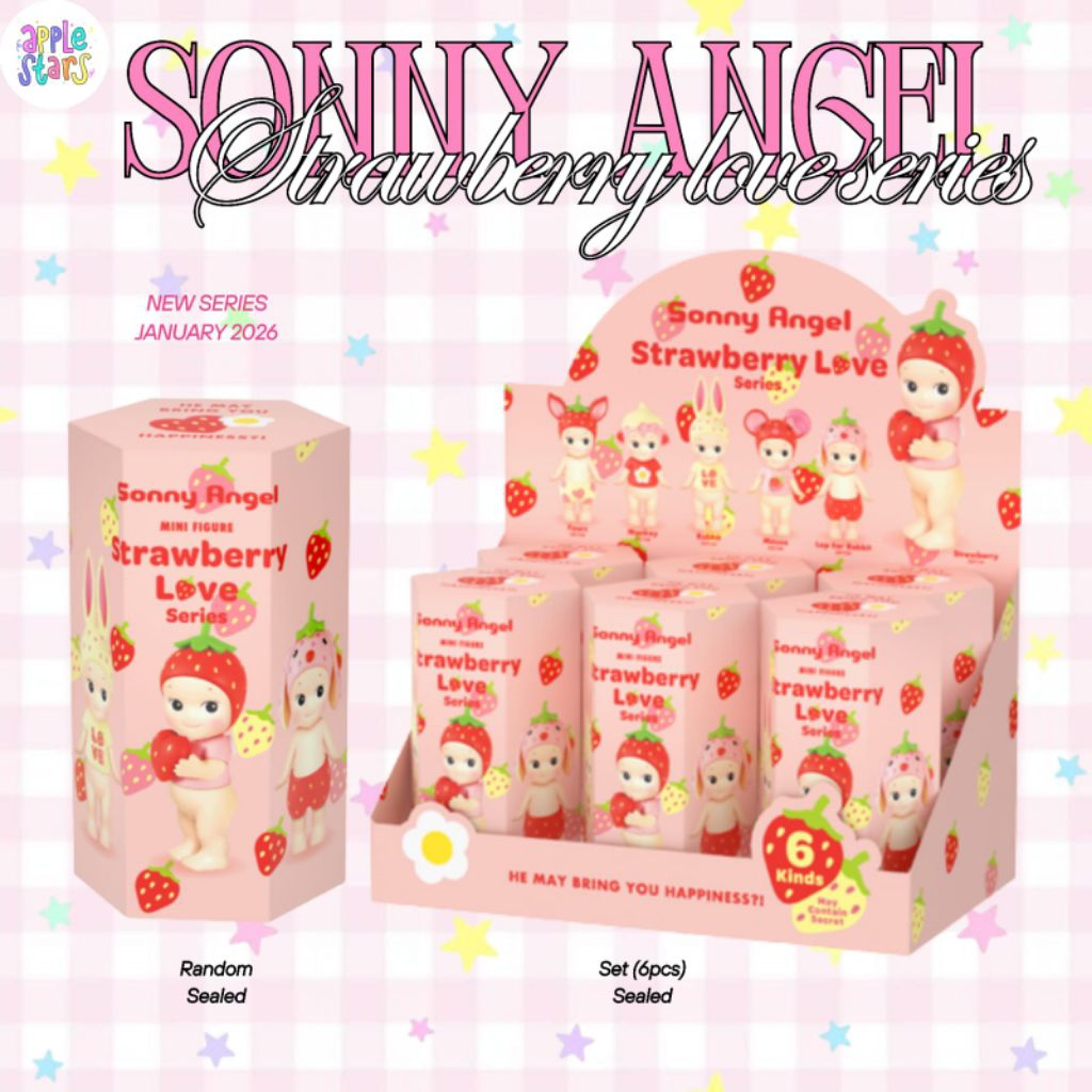 [READY STOCK] SONNY ANGEL STRAWBERRY LOVE SERIES (SPECIAL VALENTINE) ORIGINAL 100% | @applestarsco