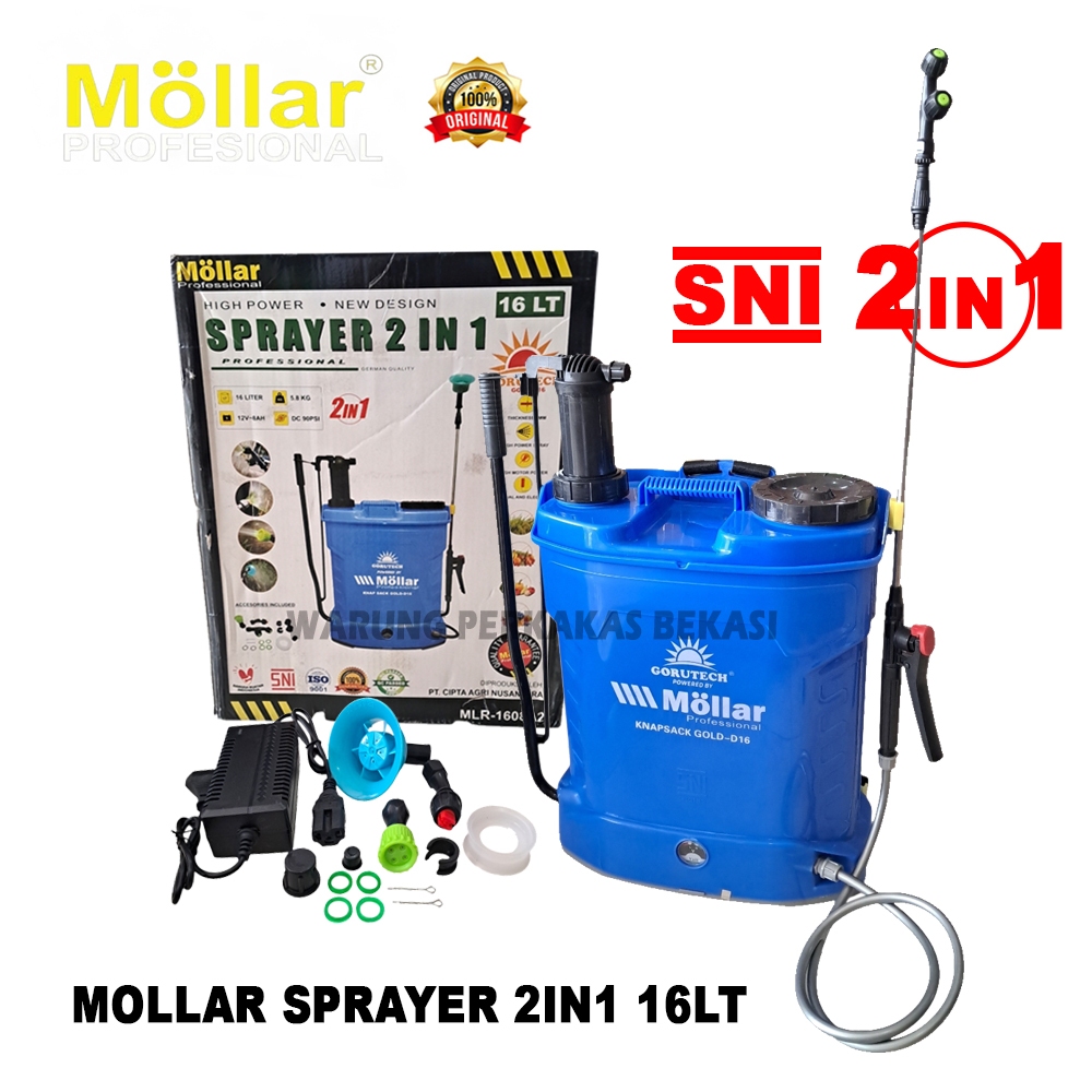 MOLLAR Tangki Sprayer Manual 16 Liter Alat Semprotan Hama Tanaman Padi Cabai Sayuran Ladang Sawah Pe