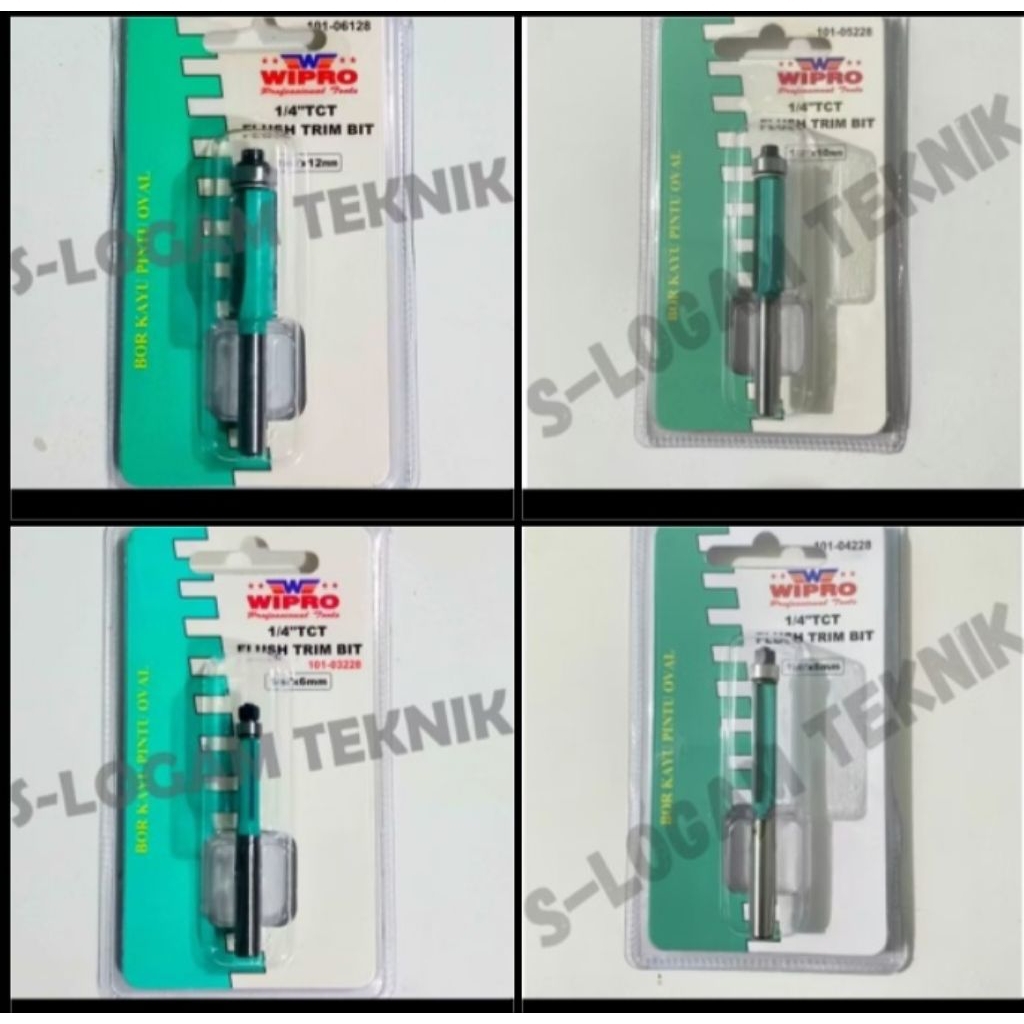 Mata Profil Straight + Bearing WIPRO 1/4" x 6 8 10 12 mm Klaher 6mm 8mm 10mm 12mm