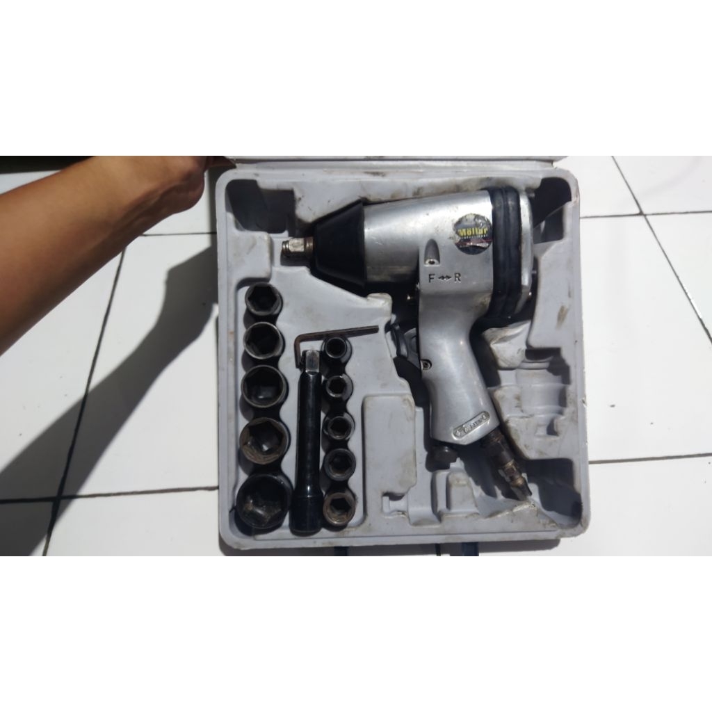 impek Air Impact Wrench 1/2" Set Mata Sock Alat Buka Pasang Mur Baut Impek Angin Kompresor, SECOND 1