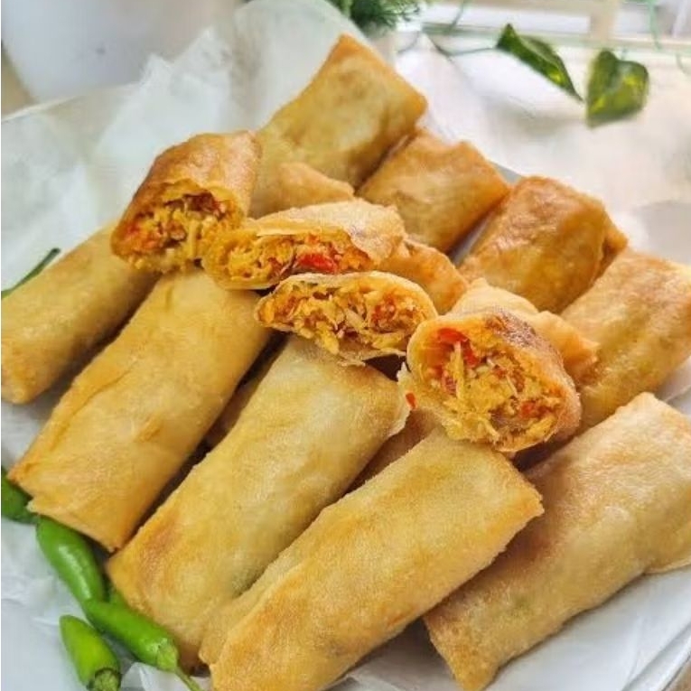 Lumpia Jebew Mix Ayam Original Pedas Bakso Frozen 1 box isi 12 Makanan Kuliner