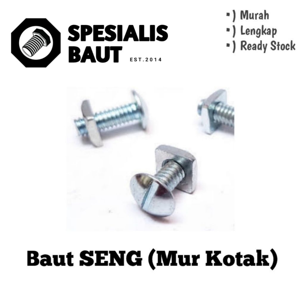 Baut SENG 1/4 x 5/8 (1,5 cm) Mur Kotak